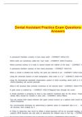 Dental Assistant Practice Exam Questions And Correct Answers