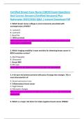 Certified Breast Care Nurse &lpar;CBCN&rpar; Exam Questions  And Correct Answers &lpar;Verified Answers&rpar; Plus  Rationales 2025&sol;2026 Q&A &vert; Instant Download Pdf 