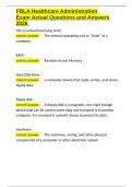 FBLA Healthcare Administration Exam Actual Questions and Answers 2026&period;docx