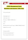 CVICU Management Exam Questions and Answers 100&percnt; Pass
