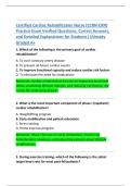 Certified Cardiac Rehabilitation Nurse &lpar;CCRN-CRN&rpar;  Practice Exam Verified Questions&comma; Correct Answers&comma;  and Detailed Explanations for Students&vert;&vert;Already  Graded A&plus; 