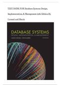 Test Bank for Database Systems Design&comma; Implementation&comma; & Management&comma; 14th Edition Carlos Coronel&comma; Steven Morris 2024 &sol; All Chapter &lpar; 1-16&rpar; A&plus;