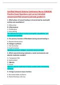 Certified Wound Ostomy Continence Nurse &lpar;CWOCN&rpar;  Practice Exam Questions and correct detailed  answers&lbrace;verified answers&rcub;&vert;already graded A&plus; 