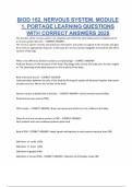 BIOD 152&period; NERVOUS SYSTEM&period; MODULE 1&period; PORTAGE LEARNING QUESTIONS WITH CORRECT ANSWERS 2025
