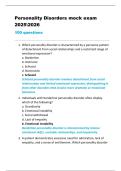 Personality Disorders mock exam  20252026 