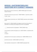 BIOD351 GASTROENTEROLOGY QUESTIONS WITH CORRECT DETAILED ANSWERS A&plus; ALREADY GRADED 100&percnt; PASS