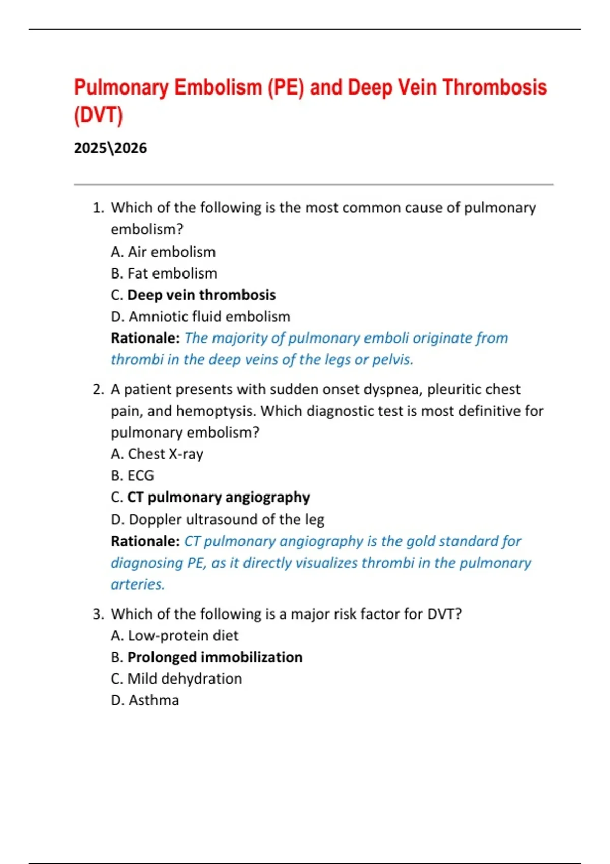Pulmonary Embolism (PE) and Deep Vein Thrombosis (DVT) - Pulmonary ...