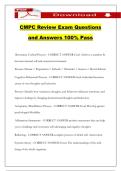 CMPC Review Exam Questions and Answers 100&percnt; Pass