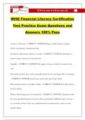 WISE Financial Literacy Certification Test Practice Exam Questions and Answers 100&percnt; Pass
