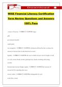 WISE Financial Literacy Certification Term Review Questions and Answers 100&percnt; Pass