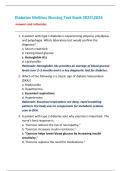 Diabetes Mellitus Nursing Test Bank 20252026 