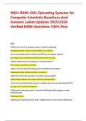 WGU D686 &lpar;OA&rpar; Operating Systems for Computer Scientists Questions And Answers Latest Updates 2025&sol;2026 Verified D686 Questions 100&percnt; Pass