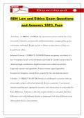 RDH Law and Ethics Exam Questions and Answers 100&percnt; Pass