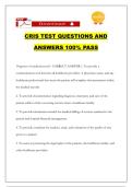 CRIS TEST QUESTIONS AND ANSWERS 100&percnt; PASS