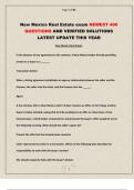 New Mexico Real Estate exam NEWEST 400 QUESTIONS AND VERIFIED SOLUTIONS LATEST UPDATE THIS YEAR