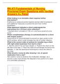 RN ATI Fundamentals of Nursing Proctored Exam Questions with Verified Answers A&plus; Rated