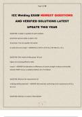 ICC Welding EXAM NEWEST QUESTIONS AND VERIFIED SOLUTIONS LATEST UPDATE THIS YEAR