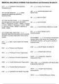 MEDICAL BILLING & CODING Test Questions and Answers Graded A
