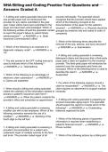 NHA Billing and Coding Practice Test Questions and Answers Graded A