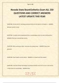 Nevada State Board Esthetics Exam ALL 250 QUESTIONS AND CORRECT ANSWERS LATEST UPDATE THIS YEAR