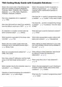 TSA Coding Study Guide with Complete Solutions