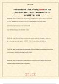 Field Sanitation Team Training EXAM ALL 350 QUESTIONS AND CORRECT ANSWERS LATEST UPDATE THIS YEAR