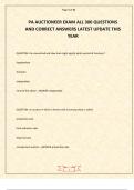 PA AUCTIONEER EXAM ALL 300 QUESTIONS AND CORRECT ANSWERS LATEST UPDATE THIS YEAR