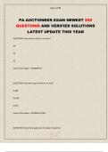 PA AUCTIONEER EXAM NEWEST 250 QUESTIONS AND VERIFIED SOLUTIONS LATEST UPDATE THIS YEAR