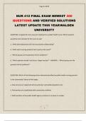NUR 412 FINAL EXAM NEWEST 300 QUESTIONS AND VERIFIED SOLUTIONS LATEST UPDATE THIS YEAR WALDEN UNIVERSITY