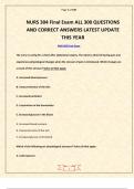 NURS 304 Final Exam ALL 300 QUESTIONS AND CORRECT ANSWERS LATEST UPDATE THIS YEAR