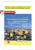 TEST BANK  FOR  Principles of Auditing and Other Assurance Services 22nd Edition by Whittington & Pany &ndash; All Chapters