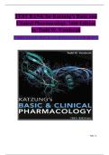 Basic and Clinical Pharmacology &ndash; Katzung&comma; 16th Edition &ndash; Complete Test Bank with Verified Answers