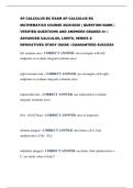 AP CALCULUS BC EXAM AP CALCULUS BC MATHEMATICS COURSE 2025&sol;2026 &vert; QUESTION BANK &vert; VERIFIED QUESTIONS AND ANSWERS GRADED A&plus; &vert; ADVANCED CALCULUS&comma; LIMITS&comma; SERIES & DERIVATIVES STUDY GUIDE &vert; GUARANTEED SUCCESS