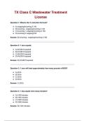 TX Class C Wastewater Treatment License Questions with correct Answers &lpar;A&plus; GRADED 100&percnt; VERIFIED&rpar;&vert; 2025&sol;2026