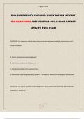 ENA EMERGENCY NURSING ORIENTATION NEWEST 450 QUESTIONS AND VERIFIED SOLUTIONS LATEST UPDATE THIS YEAR 