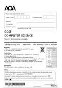 Actual 2025 AQA GCSE COMPUTER SCIENCE 8525&sol;2 Paper 2 Merged Question Paper &plus; Mark Scheme  Actual 2025 AQA GCSE COMPUTER SCIENCE 8525&sol;2 Paper 2 Computing concepts Merged Question Paper &plus;  Mark Scheme 