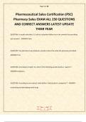 Pharmaceutical Sales Certificate EXAM 