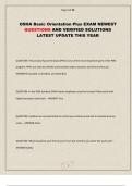 OSHA Basic Orientation Plus EXAM NEWEST QUESTIONS AND VERIFIED SOLUTIONS LATEST UPDATE THIS YEAR 