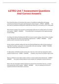 LETRS Unit 7 Assessment Questions And Correct Answers