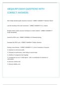 ABQAURP EXAM QUESTIONS WITH CORRECT ANSWERS&period;