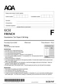 2025 AQA GCSE FRENCH 8658&sol;WF Paper 4 Writing Foundation Tier Question Paper &plus; Mark Scheme  Actual 2025 AQA GCSE FRENCH 8658&sol;WF Paper 4 Writing Foundation Tier Merged Question Paper &plus; Mark  Scheme