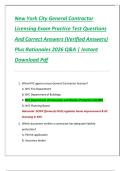 NYC General Contractor Licensing Exam &ndash; Complete 2026 Practice Test with Verified Correct Answers and Rationales