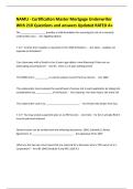 NAMU - Certification Master Mortgage Underwriter With 210 Questions and answers Updated RATED A&plus; 