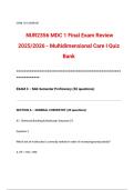 NUR2356 MDC 1 Final Exam Review 2025/2026 - Multidimensional Care I Quiz Bank