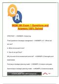MQM 385 &ndash; 100&percnt; Solved Exam 1 Questions on Strategy&comma; Analysis & Competitive Advantage