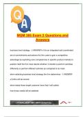 MQM 385 &vert; 100&plus; Exam 2 Questions with Answers &vert; Business Strategy&comma; Diversification&comma; Global Strategy