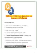 MQM 385 &vert; 100&plus; Final Exam Questions with Answers &vert; Strategy&comma; Ethics&comma; Integration&comma; VRIO