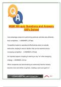 MQM 385 &vert; Quiz Q&A Pack &vert; Strategy Basics&comma; Competitive Advantage&comma; Core Values