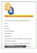 MQM 385 &vert; Test 2 Exam Q&A &vert; Global Strategy&comma; Alliances&comma; Diversification&comma; Restructuring