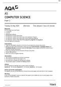 AS Computer Science Paper 1 &vert; Actual Exam Question Paper and Mark Scheme &lpar;Merged&rpar;